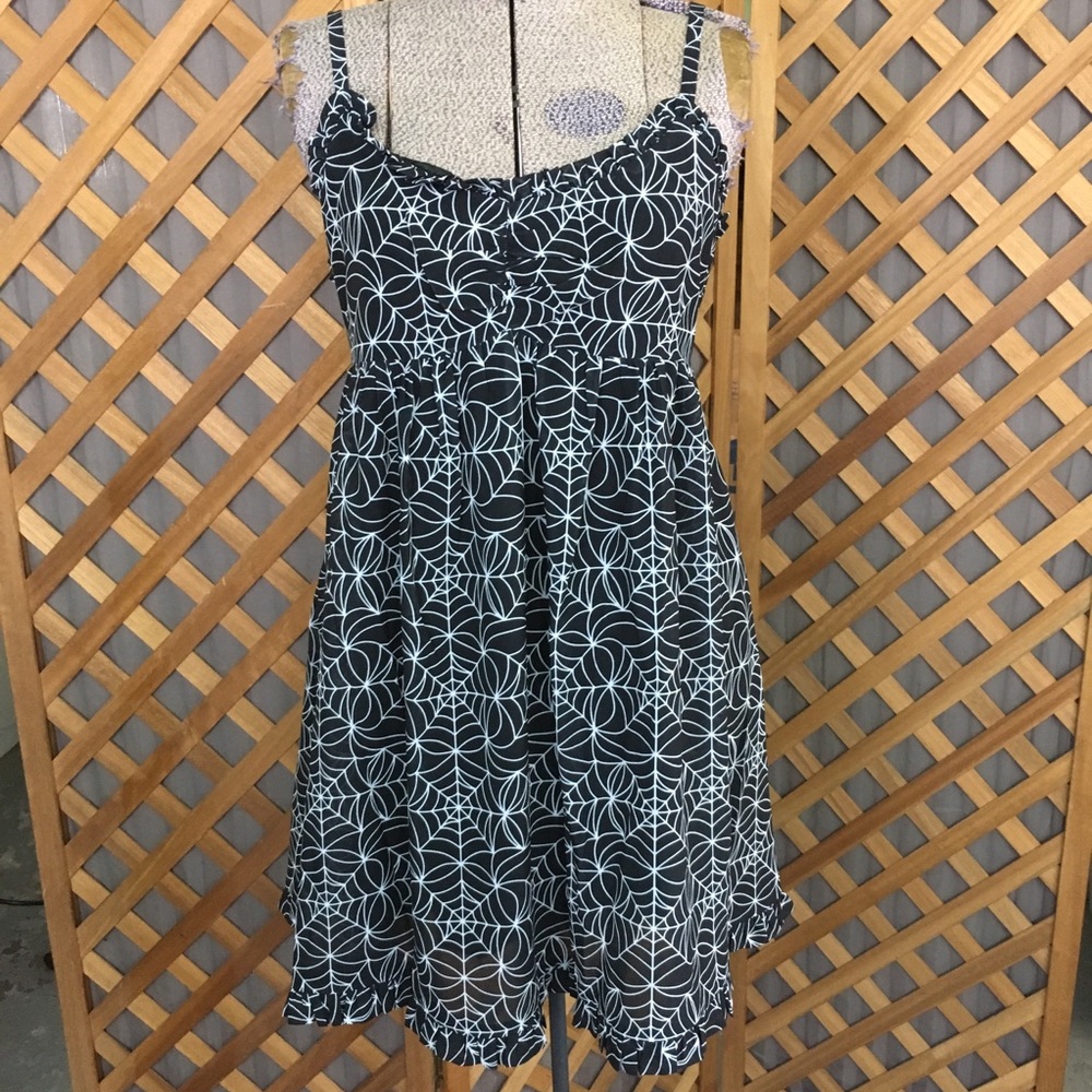 NWT Spider Web Babydoll Dress Goth Halloween Sz M